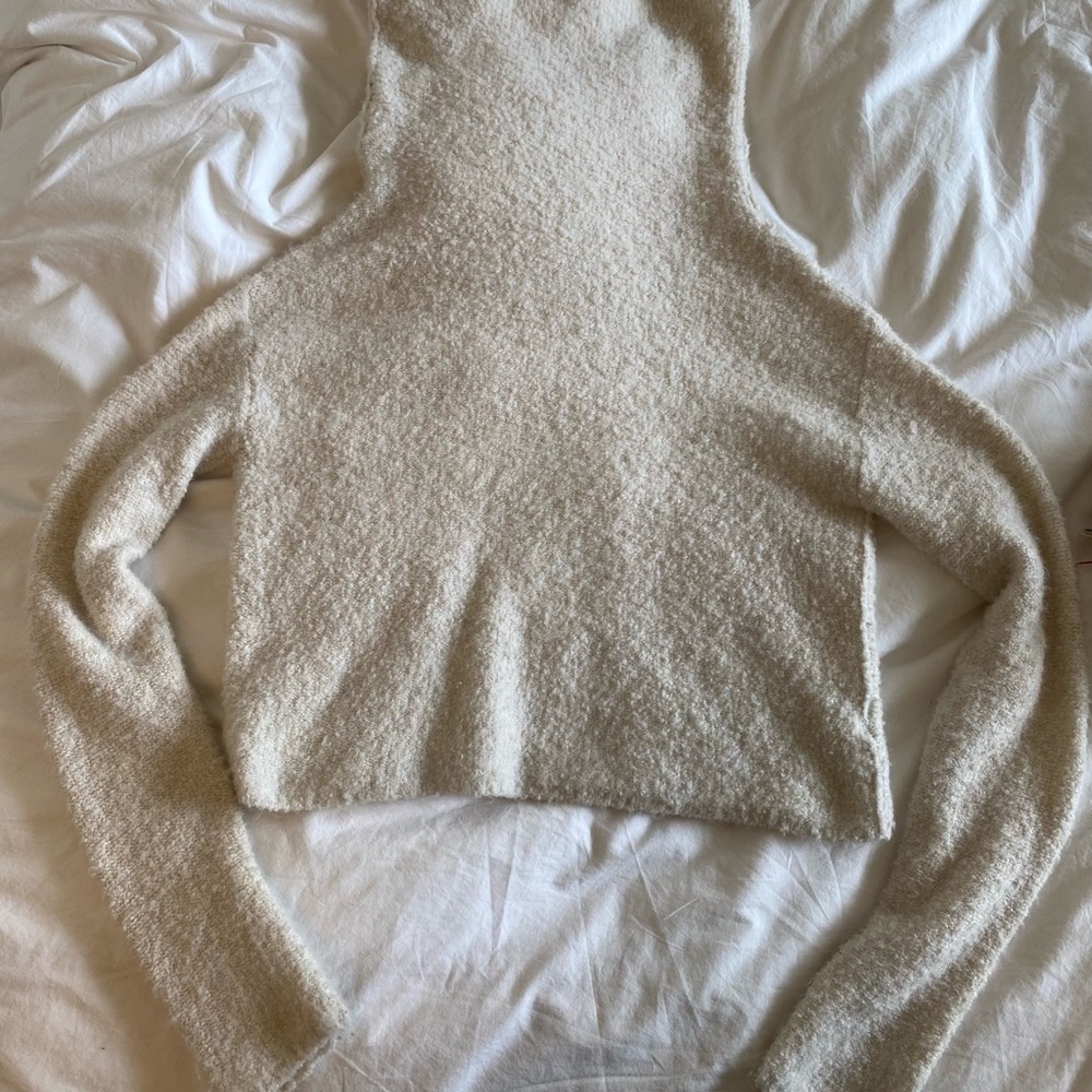 Free people white/cream fuzzy sweater